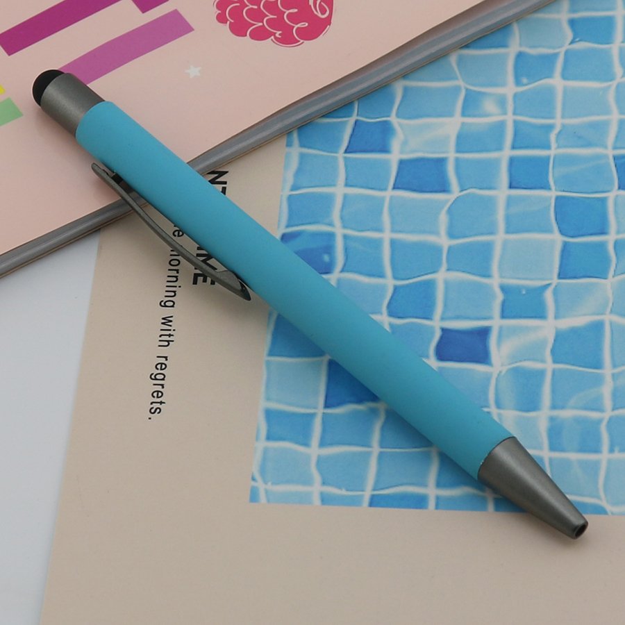 Factory Sale Multi Color Stylus Ballpoint Pen Soft Touch Head Metal Promotion Pen With Custom Logo For Promotion Gift Giveaway