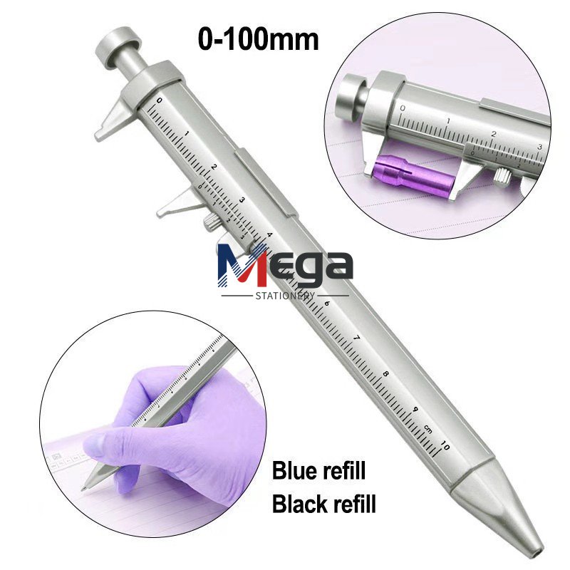 MEGA Ready To Ship Ballpoint Pen For Custom Prints And Measuring Ruler Promotional Vernier Caliper Ball Pen