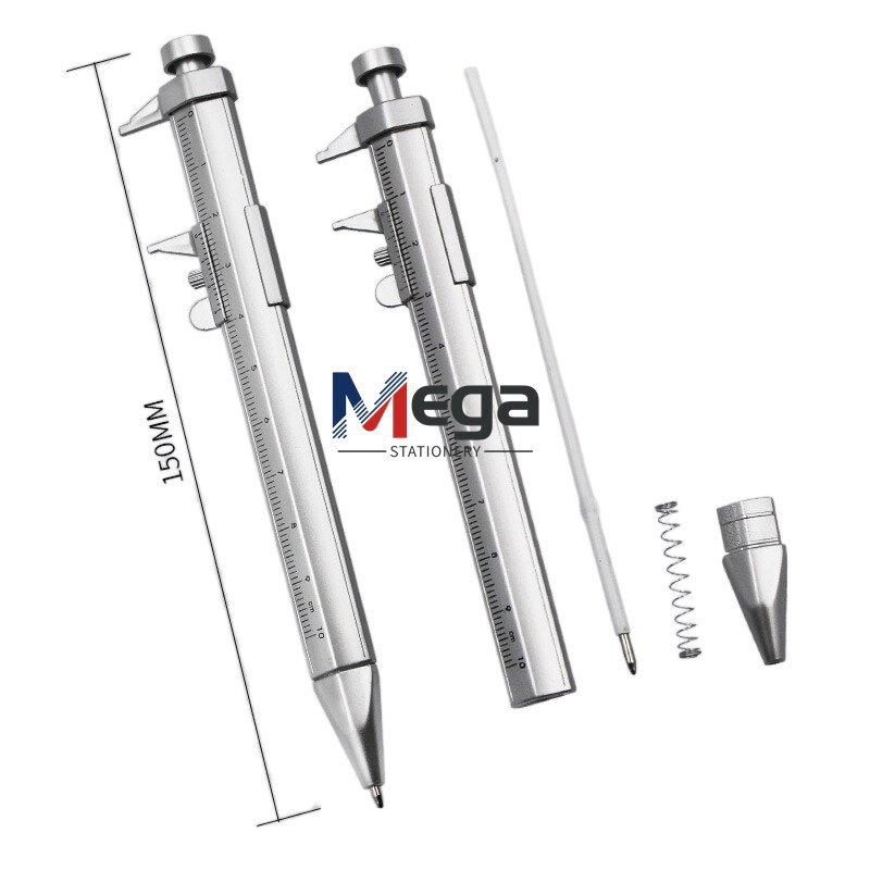 MEGA Ready To Ship Ballpoint Pen For Custom Prints And Measuring Ruler Promotional Vernier Caliper Ball Pen