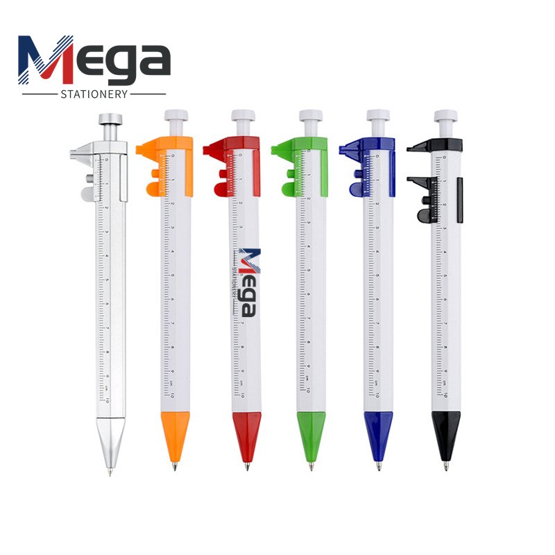 MEGA Ready To Ship Ballpoint Pen For Custom Prints And Measuring Ruler Promotional Vernier Caliper Ball Pen