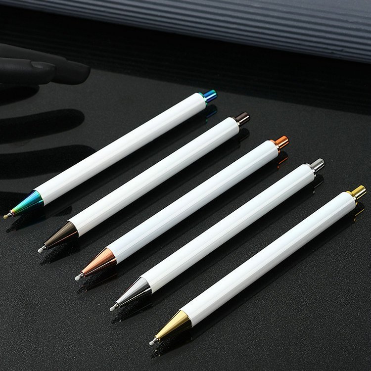 DIY Personalized Blank White Click Ball Pen full color printing waterproof UV DTF Wrap transfer Stick Unique Pen DIY