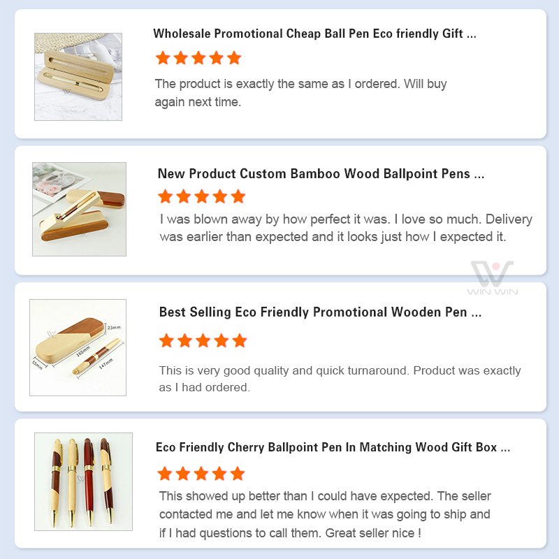 Ballpoint Pens Set Box Bamboo Wooden Pen With Logo Custom Gift For Business Men