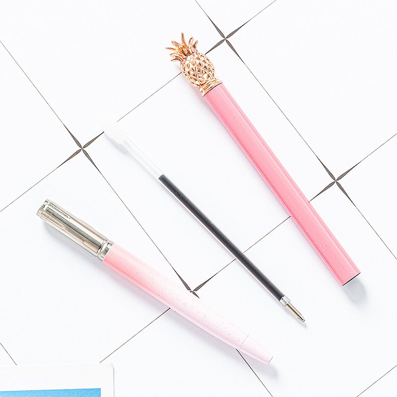 korea stationery online celebrity electroplate pineapple ballpoint pen Partysu kawai stationery cute ananas twist ball pen
