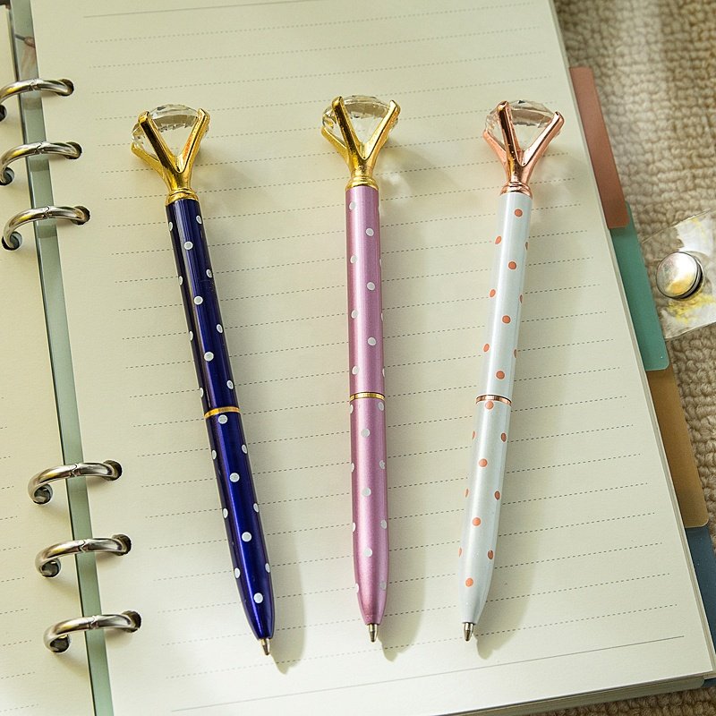 Metal Ballpoint Pen Rhinestones Crystal Retractable Ballpoint Pens Ballpoint Promotional luxury pen