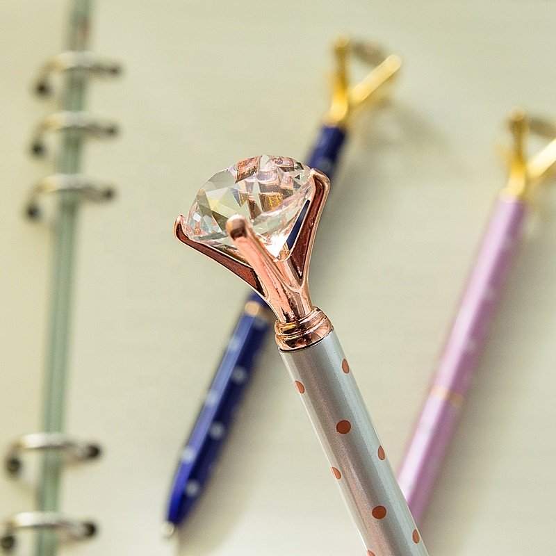 Metal Ballpoint Pen Rhinestones Crystal Retractable Ballpoint Pens Ballpoint Promotional luxury pen