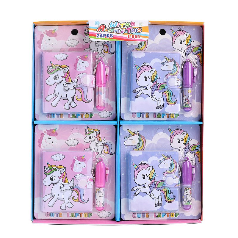 Cute Unicorn Flamingo Mini Notebook Ballpoint pen set Creative stationery gift school supplies for children Sets 561