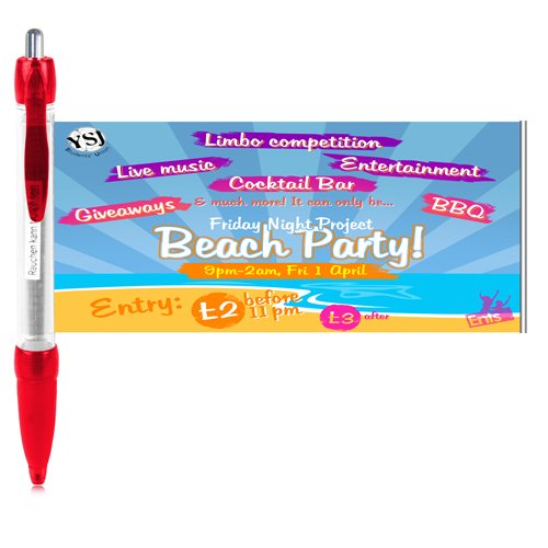 Customized Logo Novelty Ballpoint Pen Translucent Plastic Body Scroll Pull Banner Promotional Pocket Pen Clip Attractive Design