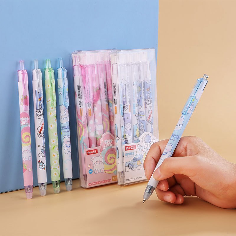 5 Pieces Erasable Gel Pens Set 0.5 mm Retractable Heat Sensitive Erase Gel Ink Roller Ball Pen