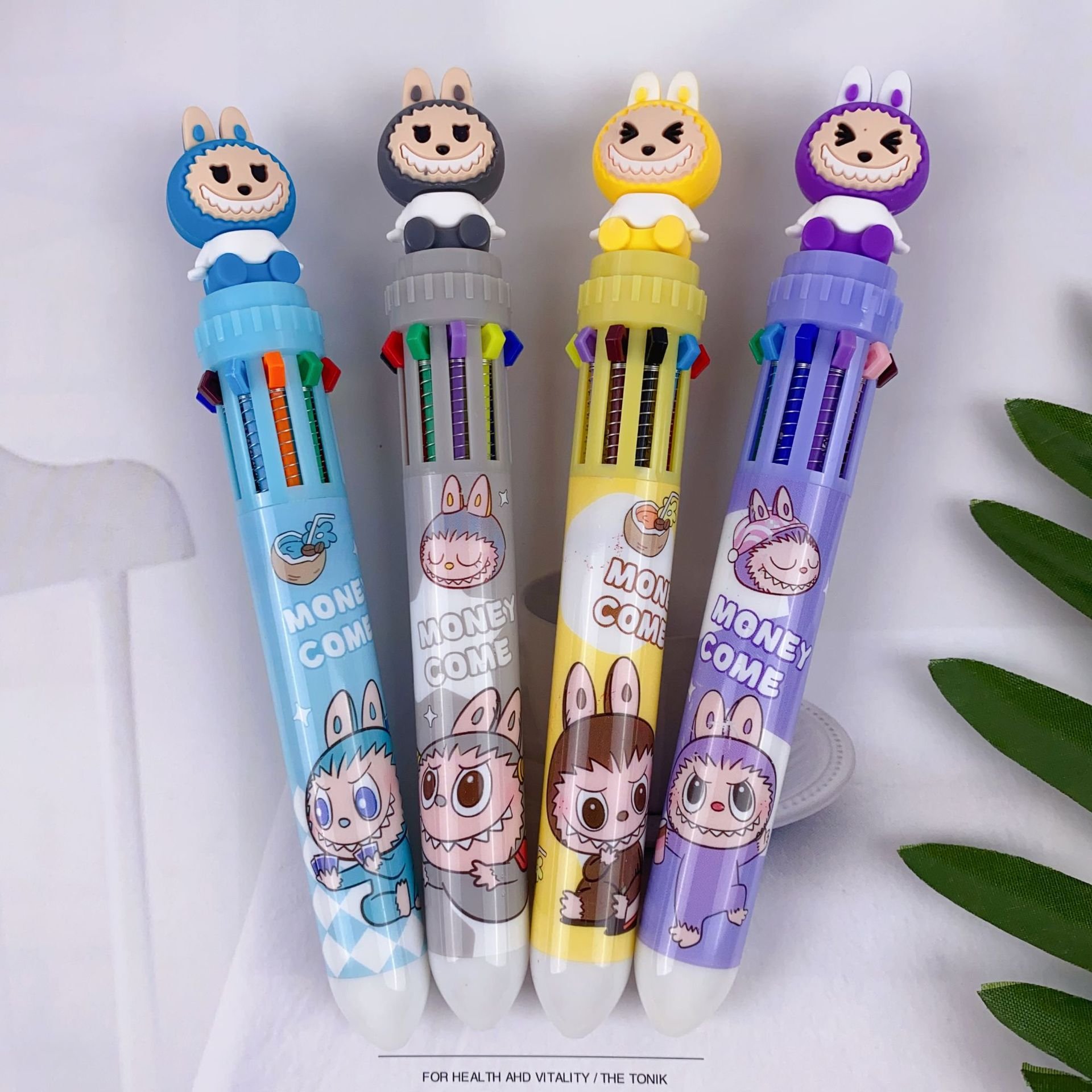 RuunJoy Labubu 36pcs Gel Pen 10Color 0.7mm Kawaii Cartoon Ballpoint School Stationery Multicolor Pen Birthday Gifts Wholesale