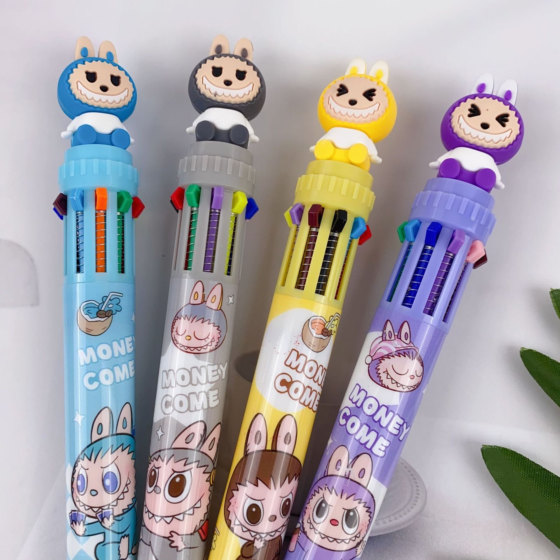 RuunJoy Labubu 36pcs Gel Pen 10Color 0.7mm Kawaii Cartoon Ballpoint School Stationery Multicolor Pen Birthday Gifts Wholesale
