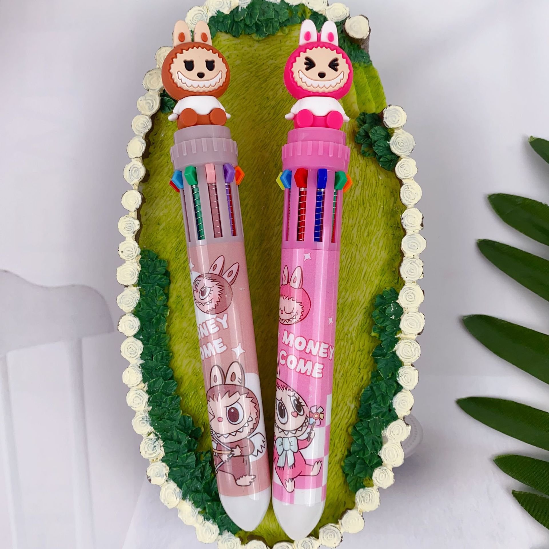 RuunJoy Labubu 36pcs Gel Pen 10Color 0.7mm Kawaii Cartoon Ballpoint School Stationery Multicolor Pen Birthday Gifts Wholesale
