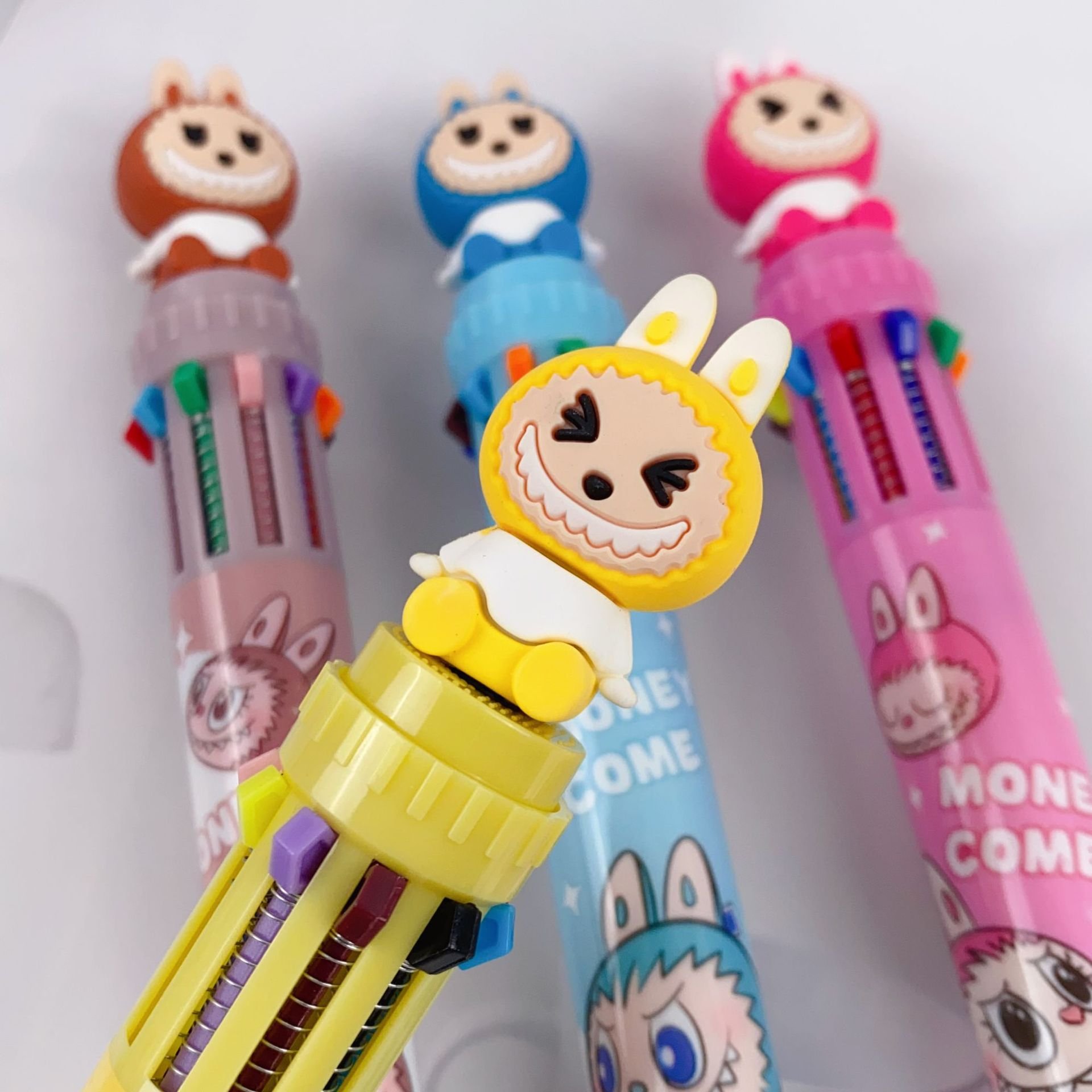 RuunJoy Labubu 36pcs Gel Pen 10Color 0.7mm Kawaii Cartoon Ballpoint School Stationery Multicolor Pen Birthday Gifts Wholesale
