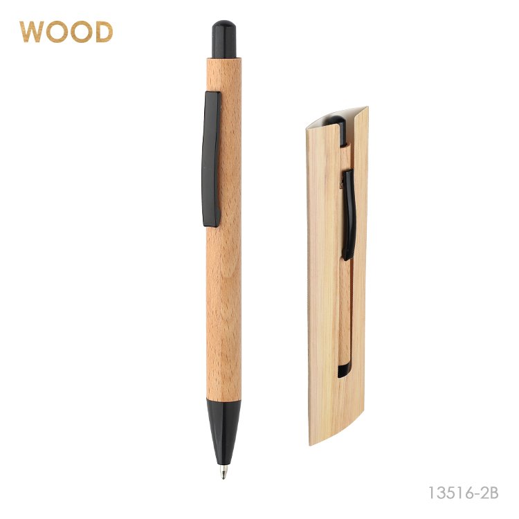Hot selling High Quality Black Wood Push Ballpoint Pen Wholesale Promotional Cheap Eco Friendly Customized Logo