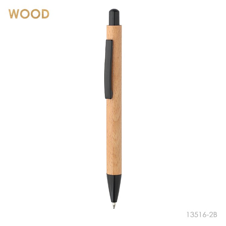 Hot selling High Quality Black Wood Push Ballpoint Pen Wholesale Promotional Cheap Eco Friendly Customized Logo