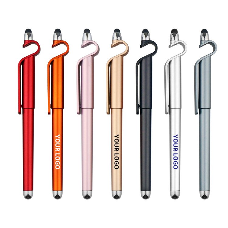 Office And School Supplies Wholesale Multicolor Phone Stand Black Ink 0.5mm Plastic Gel Pen Custom Logo Paint
