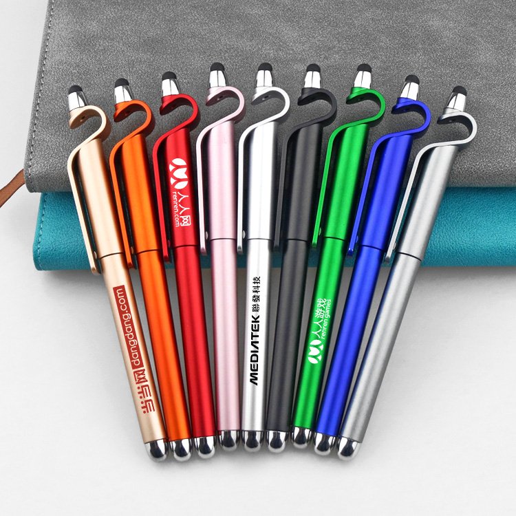 Office And School Supplies Wholesale Multicolor Phone Stand Black Ink 0.5mm Plastic Gel Pen Custom Logo Paint