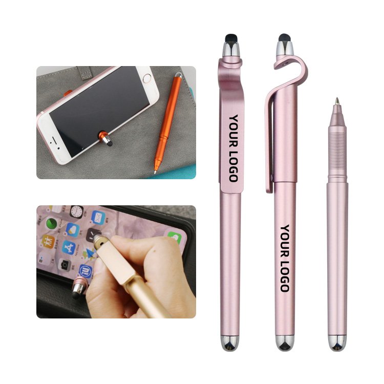 Office And School Supplies Wholesale Multicolor Phone Stand Black Ink 0.5mm Plastic Gel Pen Custom Logo Paint