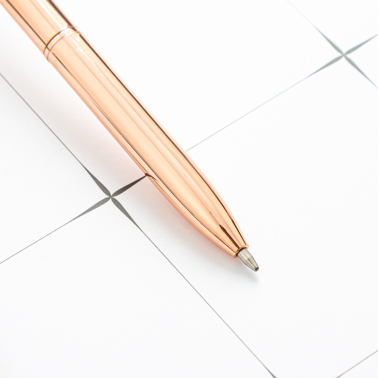 Creative Fashion Student Metal Ballpoint Pen Rotary 1.0mm Rose Gold White Feather Pen