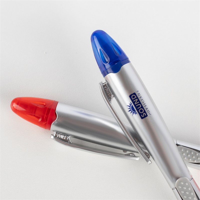 MEGA 2024 Customized Multicolor Two In One Highlighter Pen with Plastic Slide-action ballpoint pen for office use