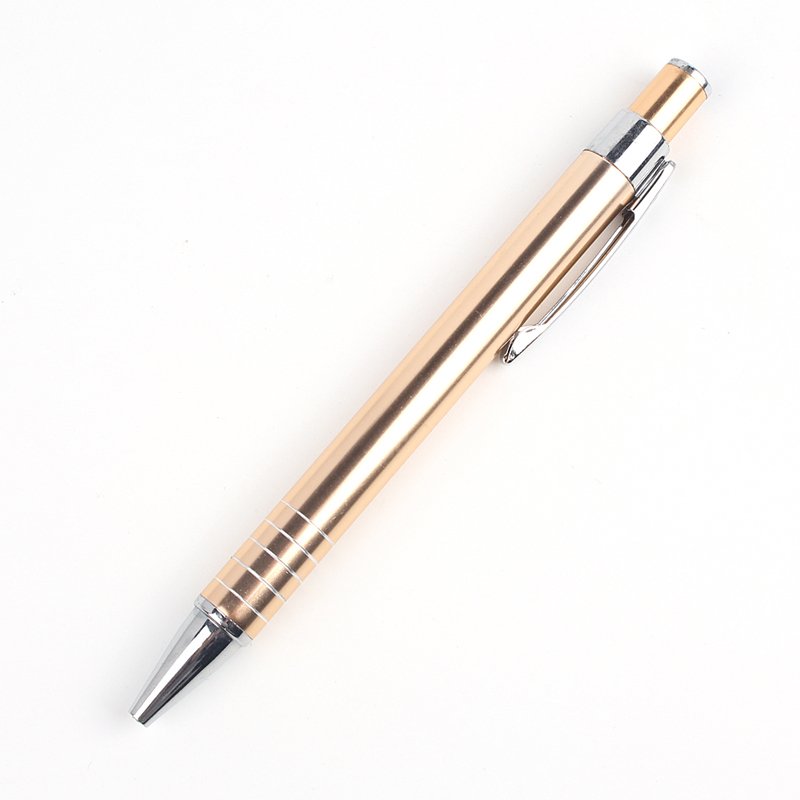 Custom Logo Metal Ballpoint Pens in Blue Silver Gold for Office Supplies