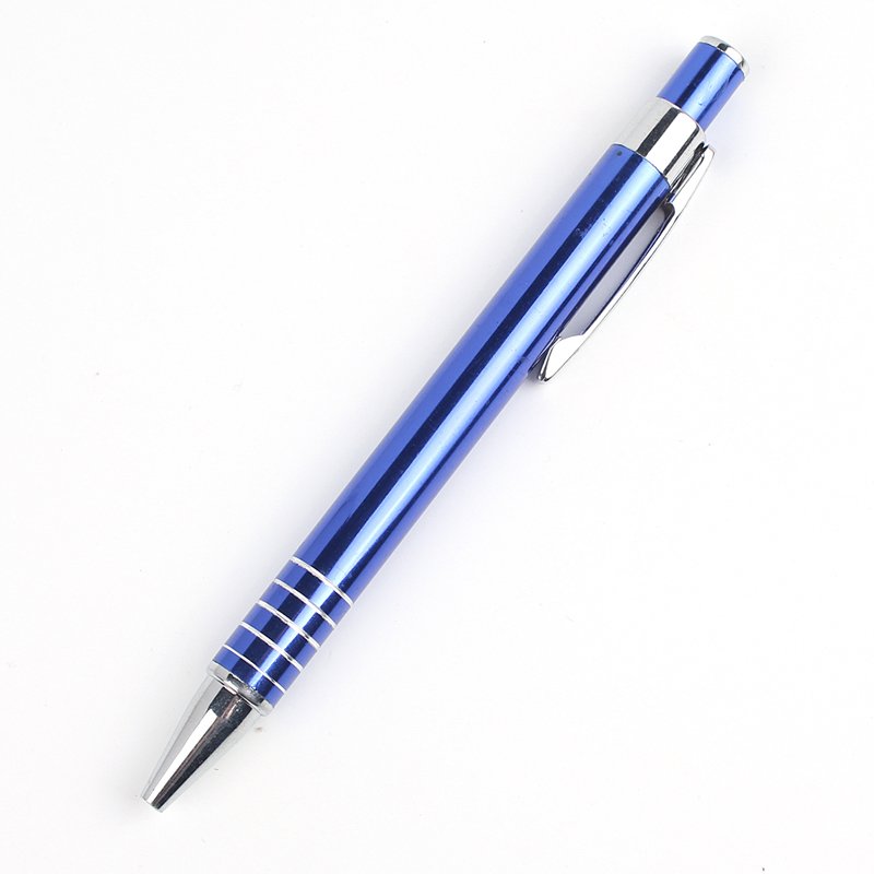 Custom Logo Metal Ballpoint Pens in Blue Silver Gold for Office Supplies