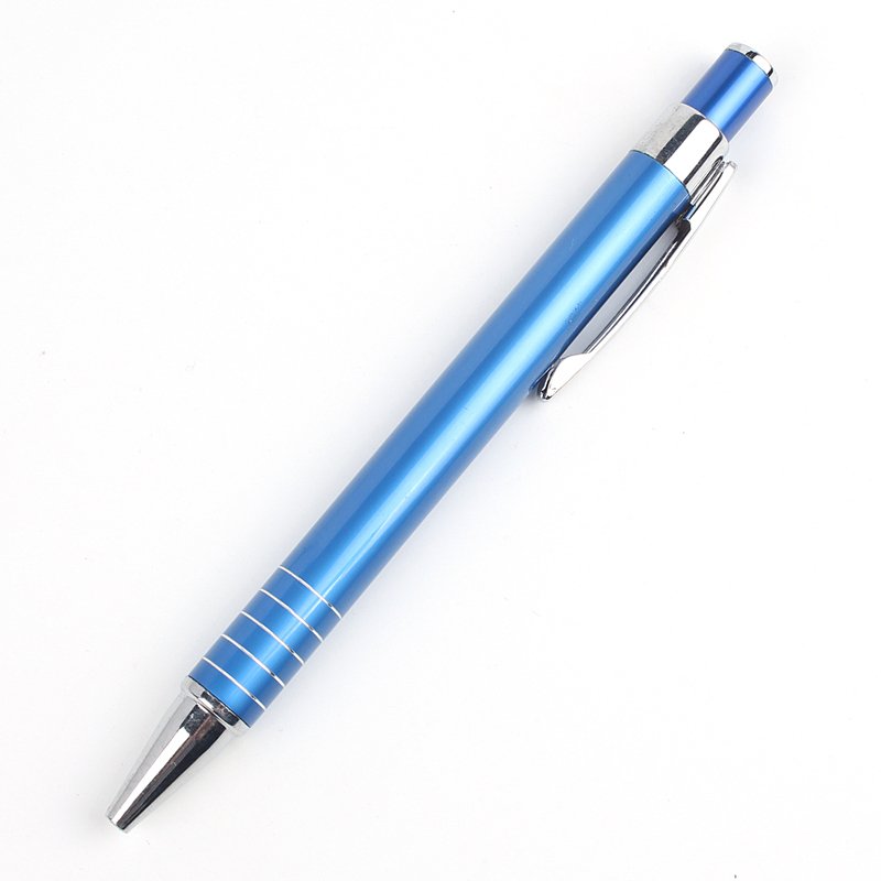 Custom Logo Metal Ballpoint Pens in Blue Silver Gold for Office Supplies