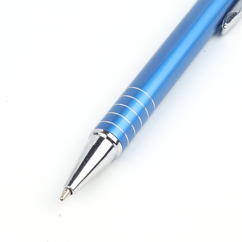 Custom Logo Metal Ballpoint Pens in Blue Silver Gold for Office Supplies