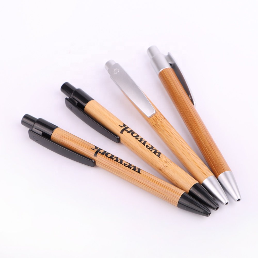 Hot Selling Cheap Promotional Recycled Bamboo Ball Pen with Engraved Logo