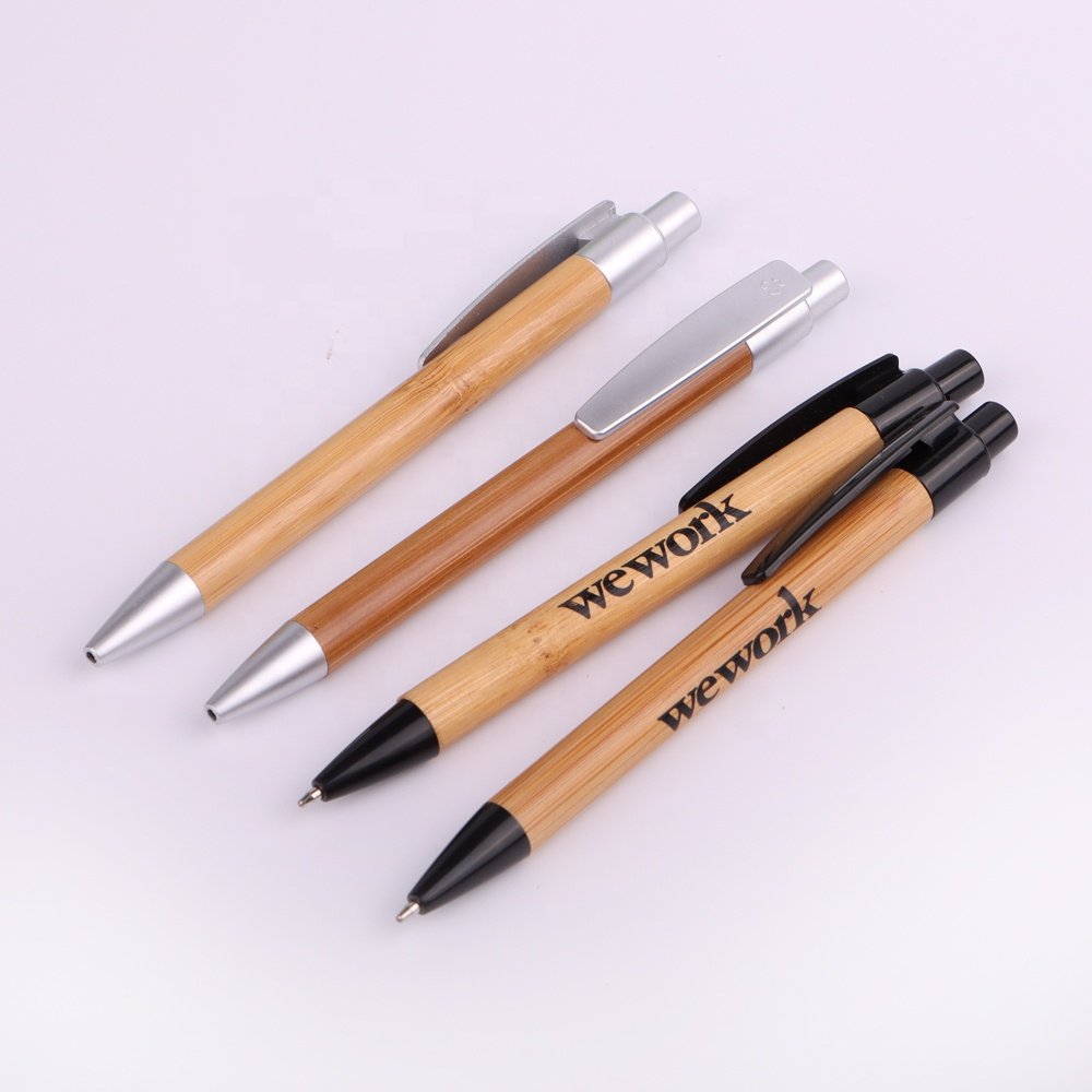 Hot Selling Cheap Promotional Recycled Bamboo Ball Pen with Engraved Logo