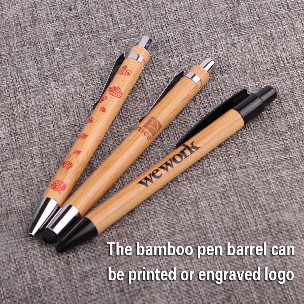 Hot Selling Cheap Promotional Recycled Bamboo Ball Pen with Engraved Logo