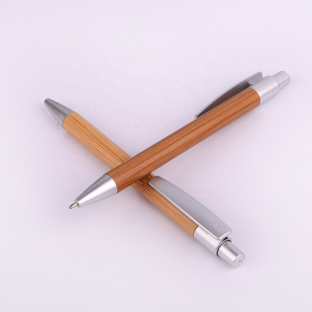 Hot Selling Cheap Promotional Recycled Bamboo Ball Pen with Engraved Logo