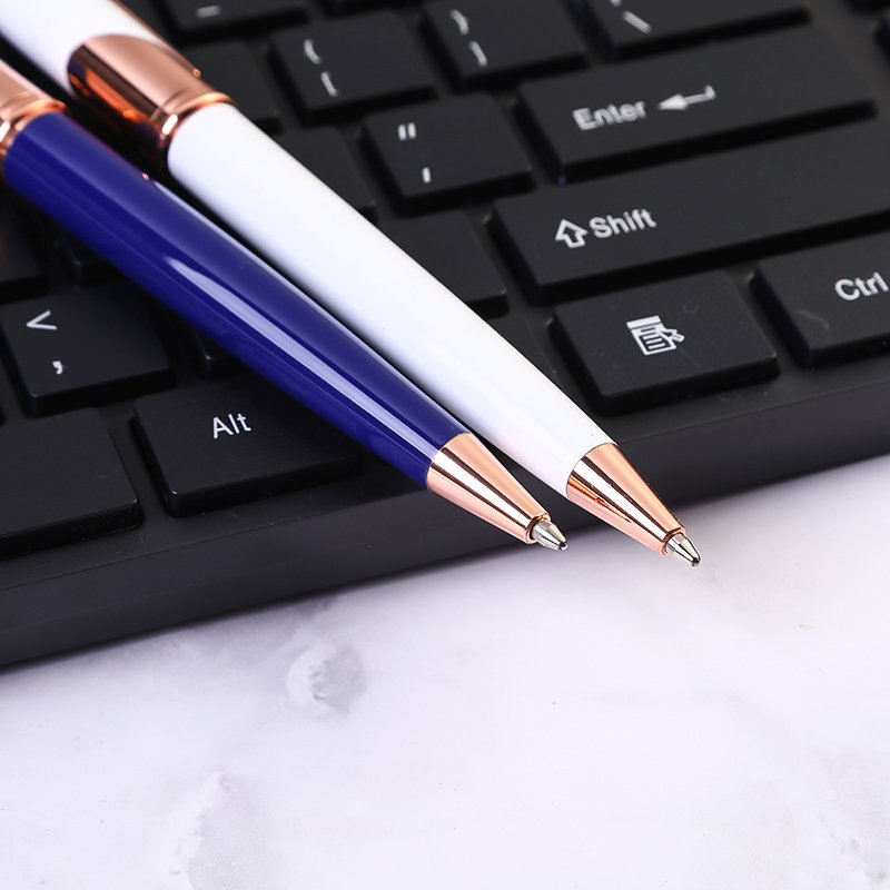 Luxury stationery elegant rose gold ball pen for gift hotel promotional slim ballpoint pen