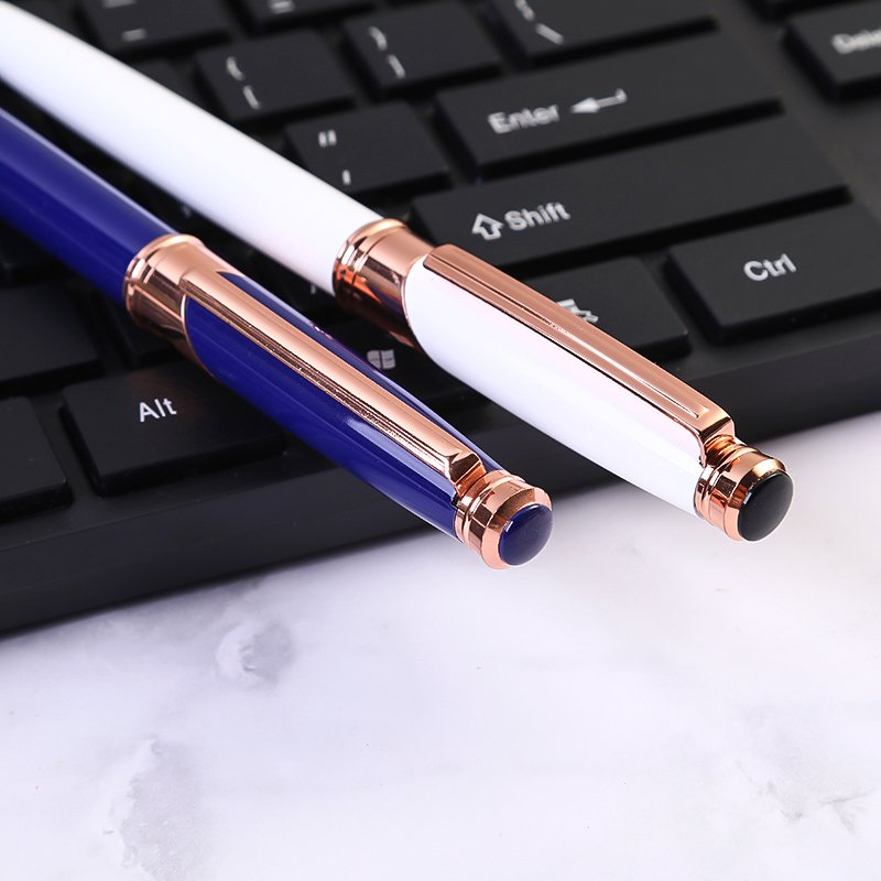 Luxury stationery elegant rose gold ball pen for gift hotel promotional slim ballpoint pen