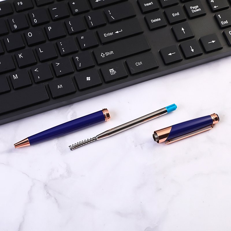 Luxury stationery elegant rose gold ball pen for gift hotel promotional slim ballpoint pen