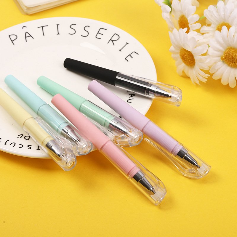 Promotional Custom LOGO Portable Plastic Pens Short Mini Pocket 0.5mm Gel Pen Advertising Signature Pens