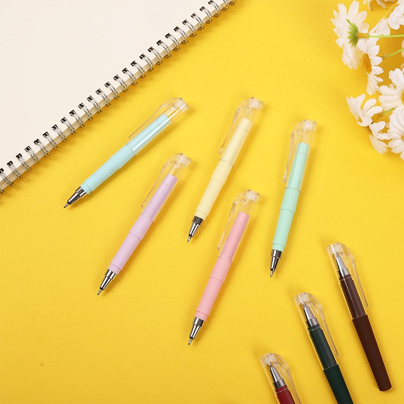 Promotional Custom LOGO Portable Plastic Pens Short Mini Pocket 0.5mm Gel Pen Advertising Signature Pens