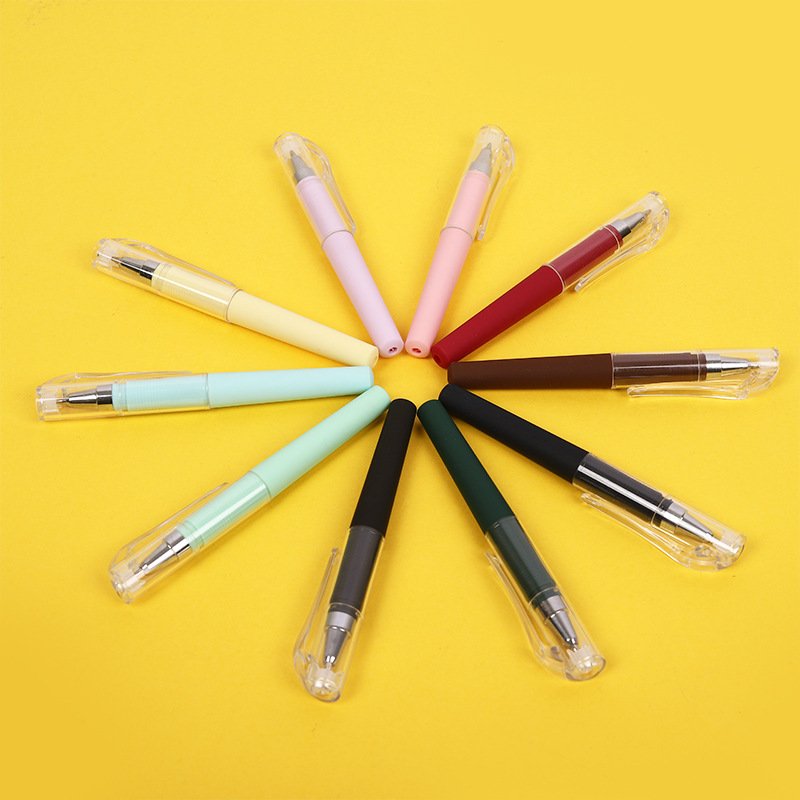 Promotional Custom LOGO Portable Plastic Pens Short Mini Pocket 0.5mm Gel Pen Advertising Signature Pens