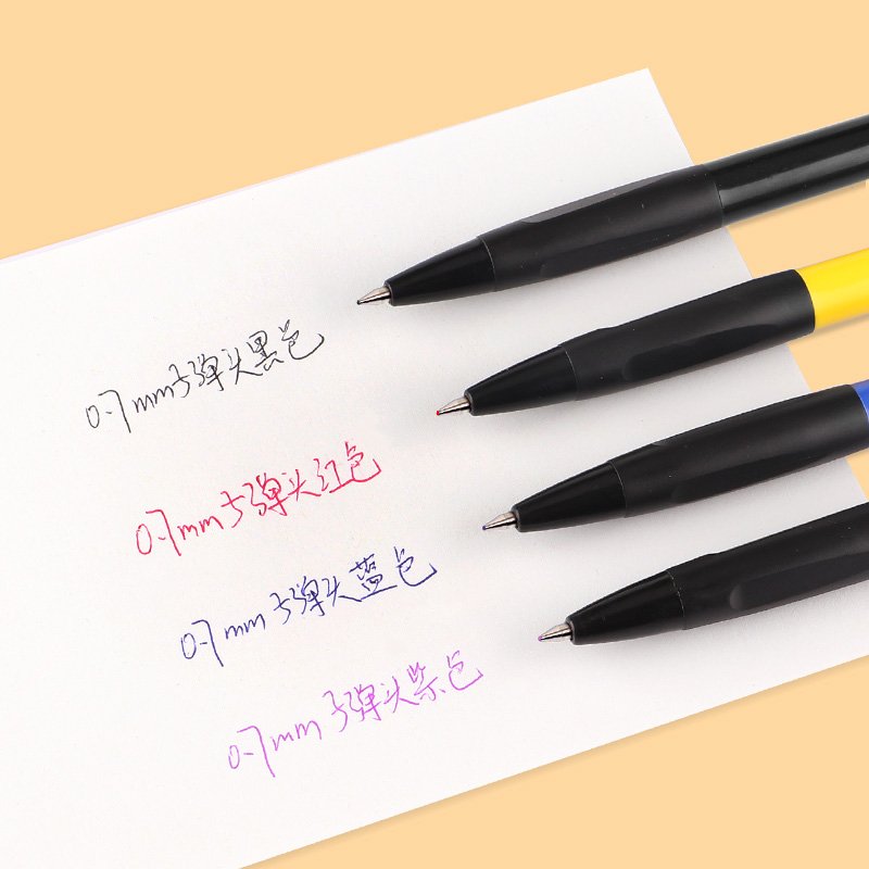 4 colors ink plastic ball pen for promotion 0.7mm ballpoint pen