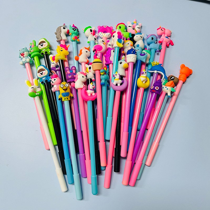 Hot selling student silicone head plastic pen blind box random cute creative cartoon pen for daily or promotion