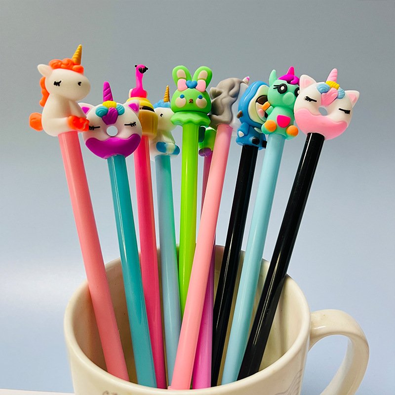 Hot selling student silicone head plastic pen blind box random cute creative cartoon pen for daily or promotion