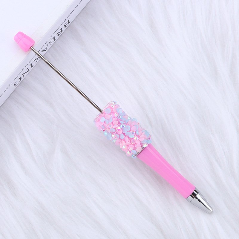 New Design Bead Gift Pens Popular DIY Bead Charm Ballpoint Pen for Wedding Birthday Colorful Glitter Style Wholesale