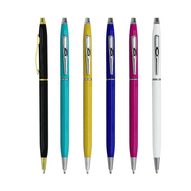 Eacajess Promotional Cheap Custom Logo Metal Pen Slim Pen