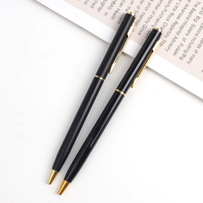 Stationery Office Slim Cross Metal Twist Ballpoint Pens Thin Hotel Metal Ballpoint Pens