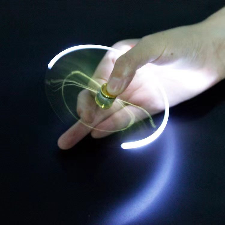 Custom Glowing Stress Relief Anxiety Mini Fidget Spinner Multifuncional Metal Ballpoint Pen With Led Lights