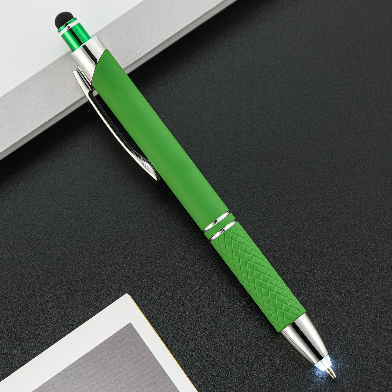 LED light pen stock gift metal touch screen ballpoint pen multifunctional three in one printable logo light pen