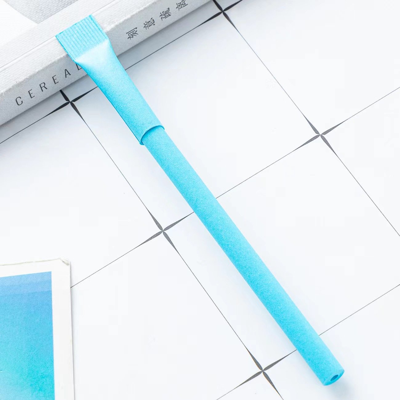 New Paper Tube Ballpoint Pen Printing Logo Kraft Paper Advertising Pen Paper Tube Roll Pen Creative Candy Color