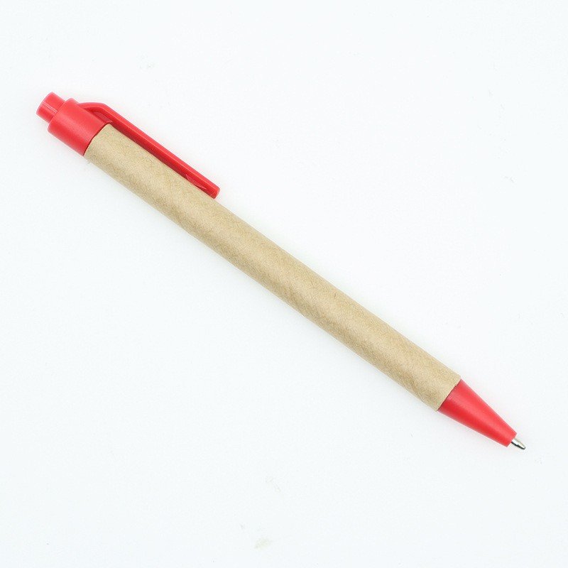 Creative Stationery Unique Design Plastic Ballpoint Pen Eco Friendly Custom Recycled Paper Kraft Ball Pen With Custom Logo