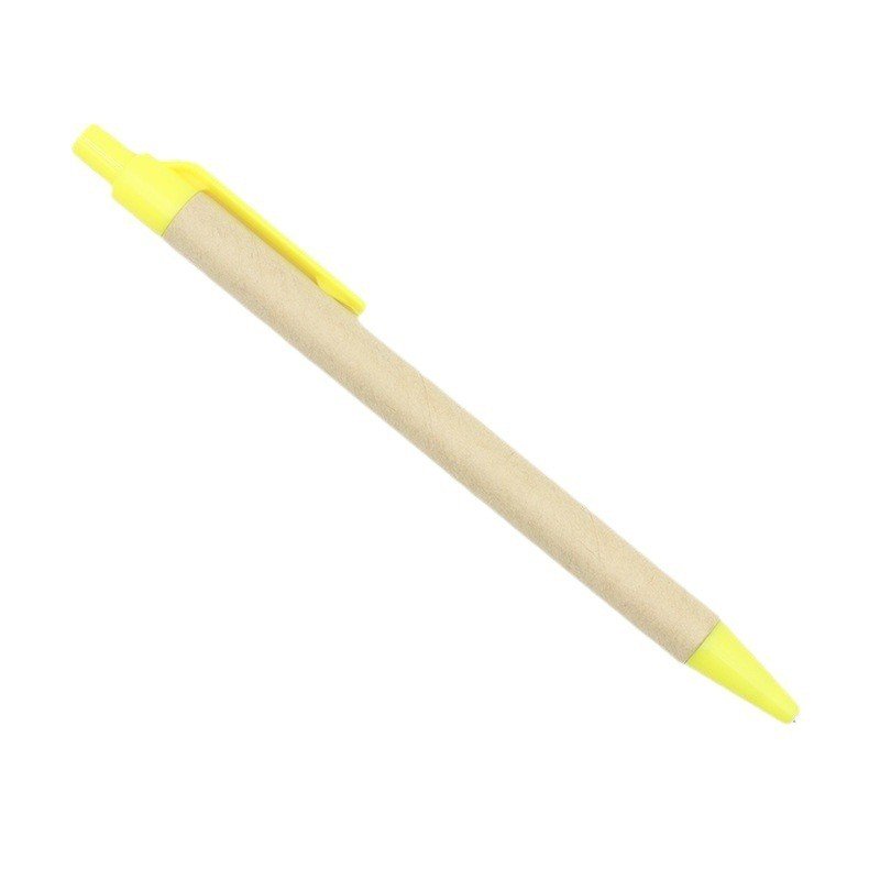 Creative Stationery Unique Design Plastic Ballpoint Pen Eco Friendly Custom Recycled Paper Kraft Ball Pen With Custom Logo
