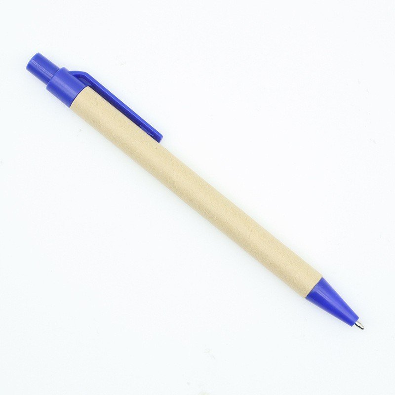Creative Stationery Unique Design Plastic Ballpoint Pen Eco Friendly Custom Recycled Paper Kraft Ball Pen With Custom Logo