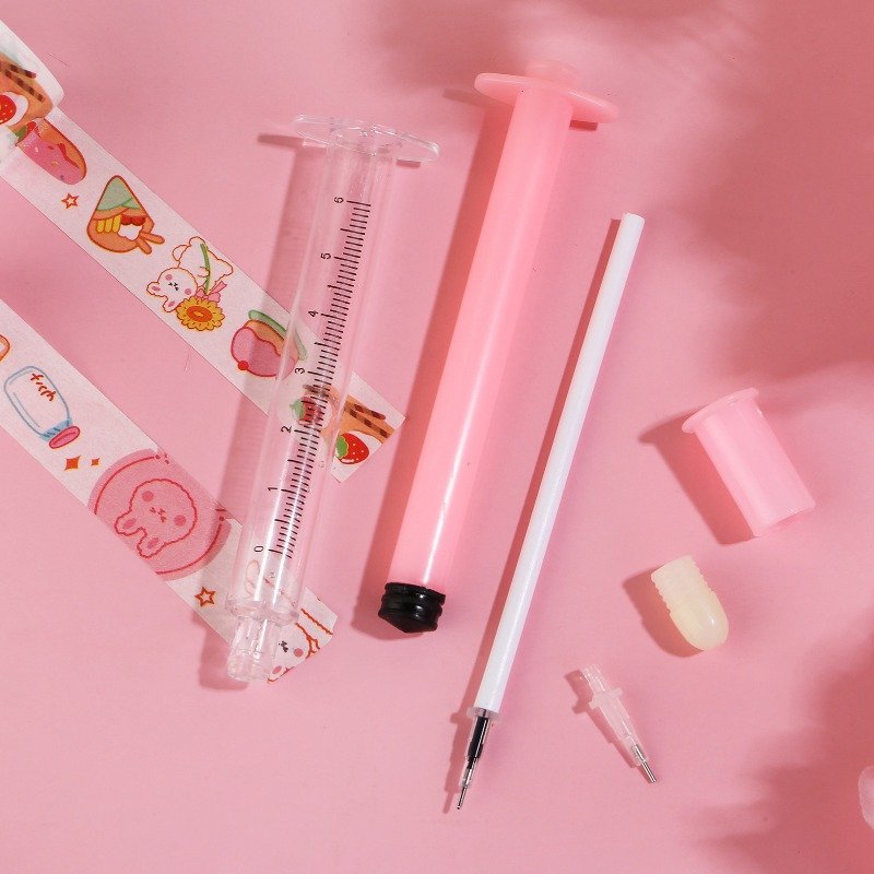Creative needle tube gel pen school stationery syringe shape ball point pen April Fool's Day funny writing pen wholesale